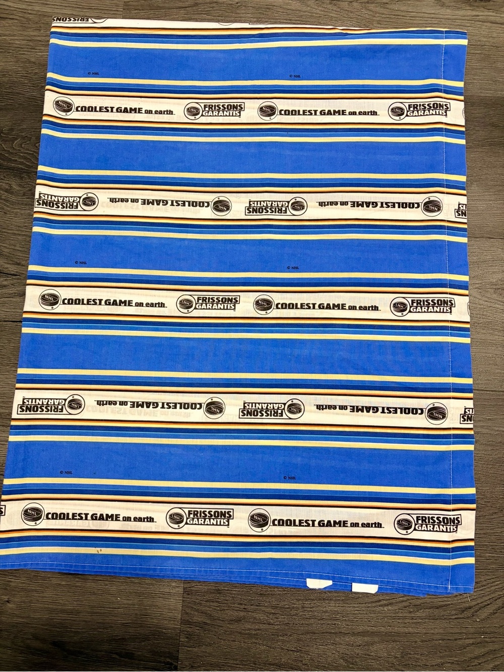 Vintage 1990 NHL "Coolest Game on Earth" TWIN Size Flatbed Sheet